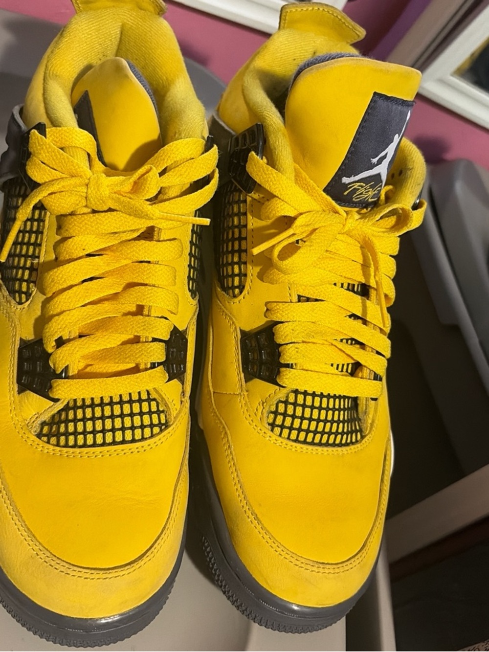 Jordan Yellow and Black Retro Style Sneakers